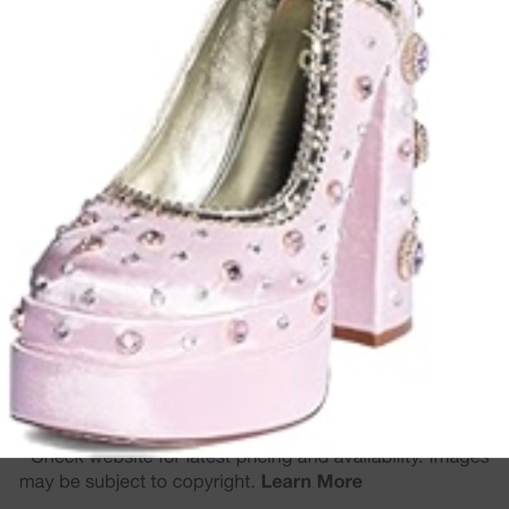 Azalea Wong, Clea satin pump in Pink Embellished Women's Shoes - Picture 7 of 14